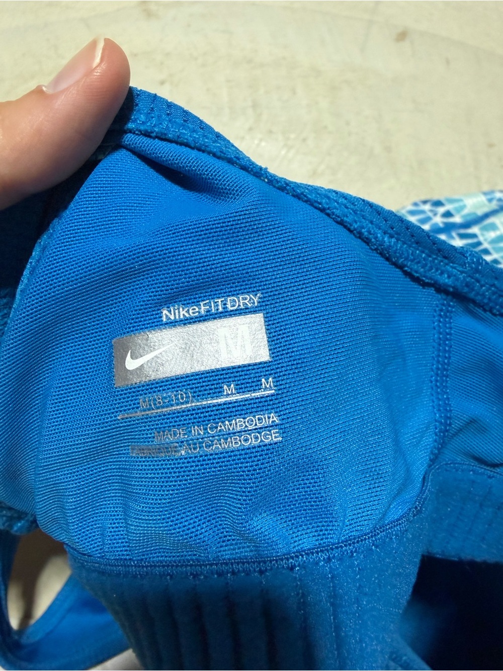 Nike Blue Patterned y2k Racerback Tank medium - Picture 7 of 8